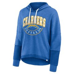 Los Angeles Chargers Fanatics Women's Lightewight Modest Crop Lounge Helmet Arch Pullover Hoodie