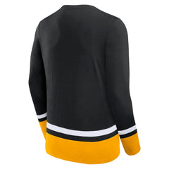 Boston Bruins Fanatics Back Pass Lace-Up Long Sleeve T-Shirt Outlet