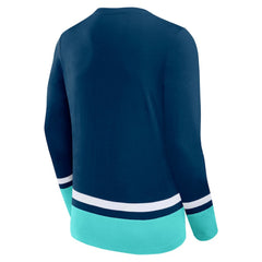 Seattle Kraken Fanatics Back Pass Lace-Up Long Sleeve T-Shirt Outlet