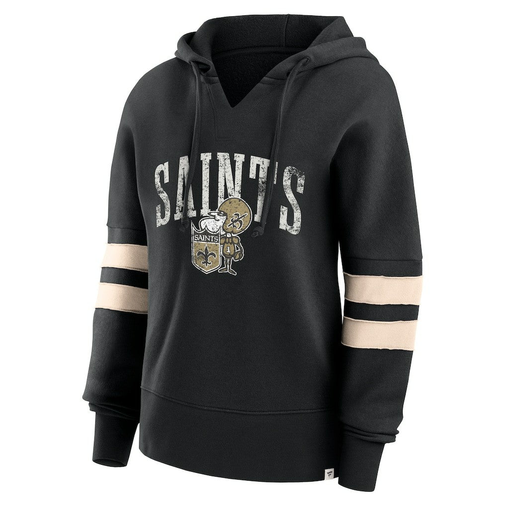 New Orleans Saints Fanatics Women's Bold Move Dolman V-Neck Hip HIp Hoodie