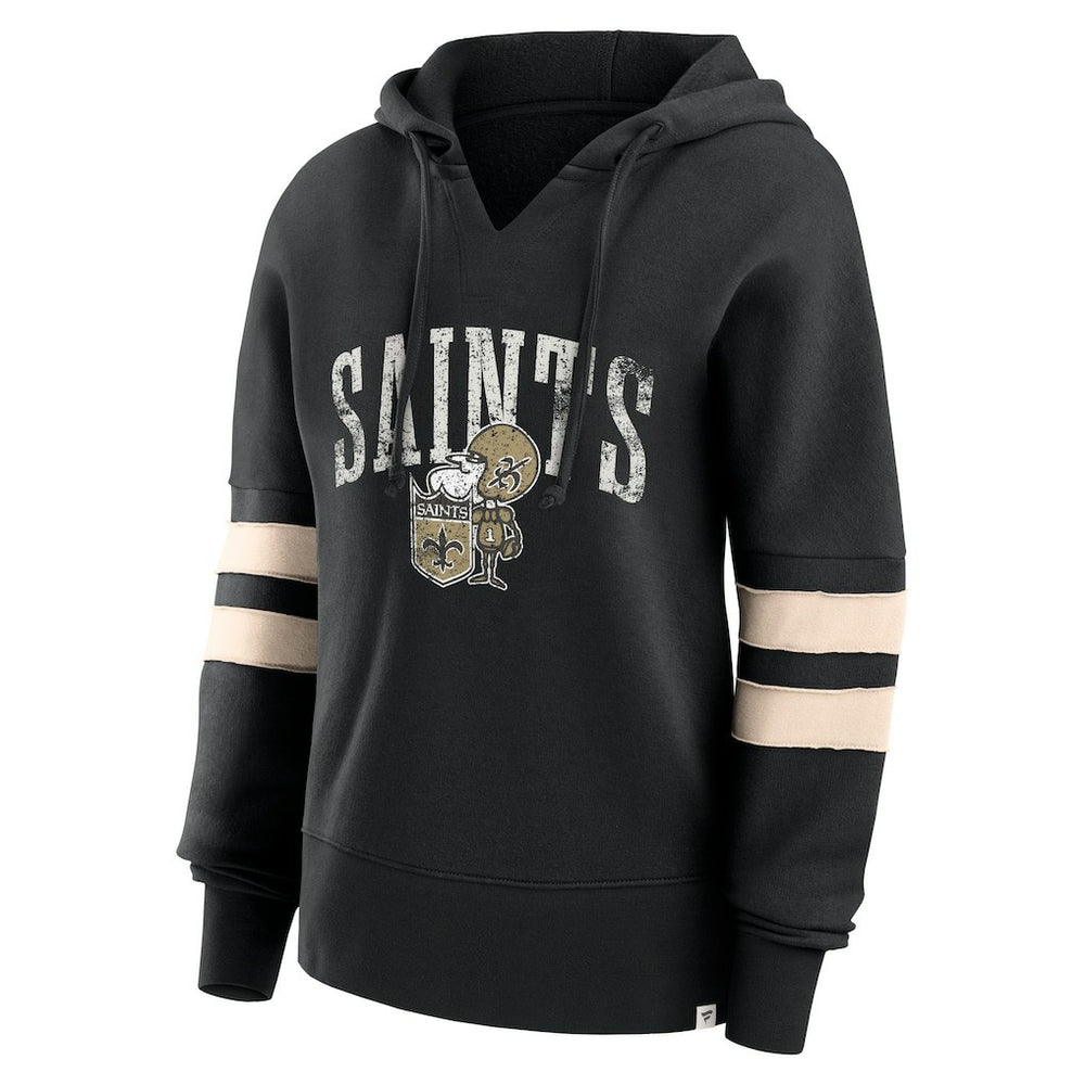 New Orleans Saints Fanatics Women's Bold Move Dolman V-Neck Hip HIp Hoodie