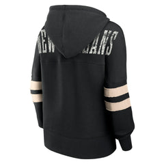 New Orleans Saints Fanatics Women's Bold Move Dolman V-Neck Hip HIp Hoodie