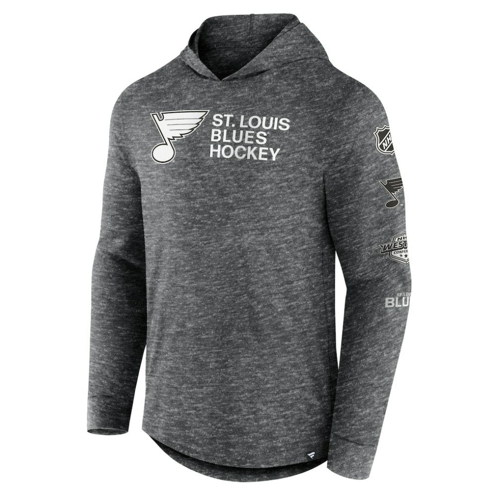 St. Louis Blues Fanatics Stacked Long Sleeve Hoodie T-Shirt Outlet