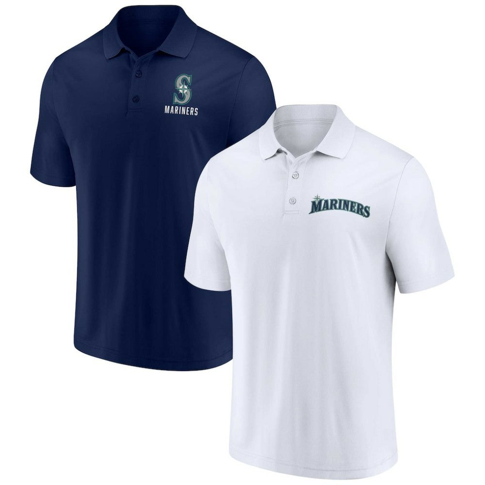 Seattle Mariners Fanatics Two-Pack Logo Lockup Polo Set | MLB On Sale