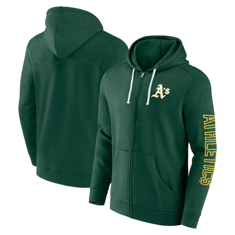 Athletics Fanatics Offensive Line Up Lightweight Full-Zip Hoodie | MLB Shop
