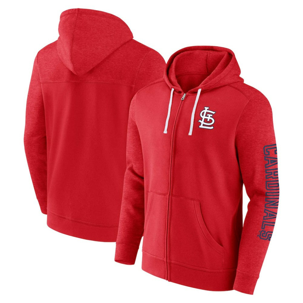 St. Louis Cardinals Fanatics Offensive Line Up Lightweight Full-Zip Hoodie | MLB Outlet