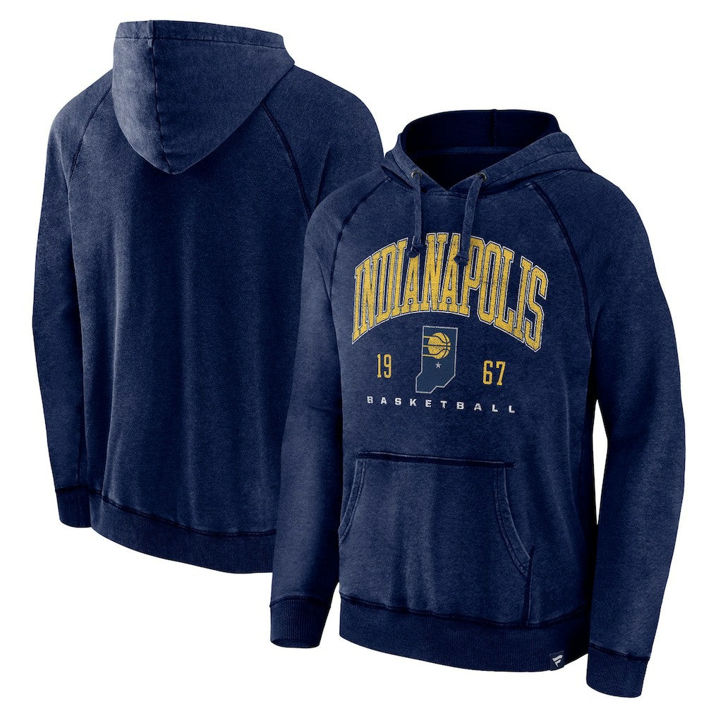 Indiana Pacers Foul Trouble Snow Wash Raglan Pullover Hoodie On Sale