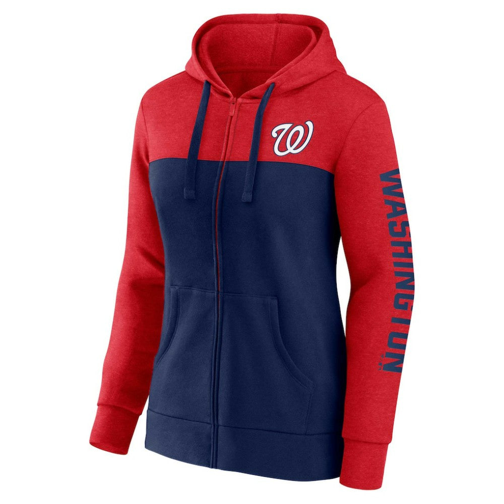 Washington Nationals Fanatics Women's City Ties Hoodie Full-Zip Sweatshirt | MLB For sale