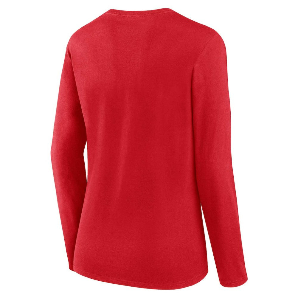 Washington Nationals Fanatics Women's Run The Bases Long Sleeve T-Shirt & Cuffed Knit Hat with Pom Combo Set | MLB On Sale