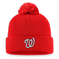 Washington Nationals Fanatics Women's Run The Bases Long Sleeve T-Shirt & Cuffed Knit Hat with Pom Combo Set | MLB On Sale