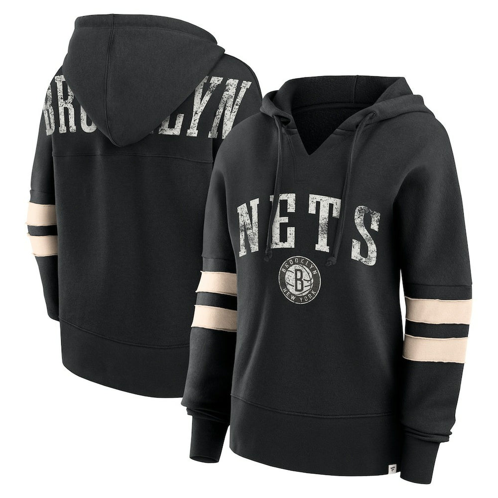 Brooklyn Nets Women's Bold Move Dolman V-Neck High Hip Hoodie Online