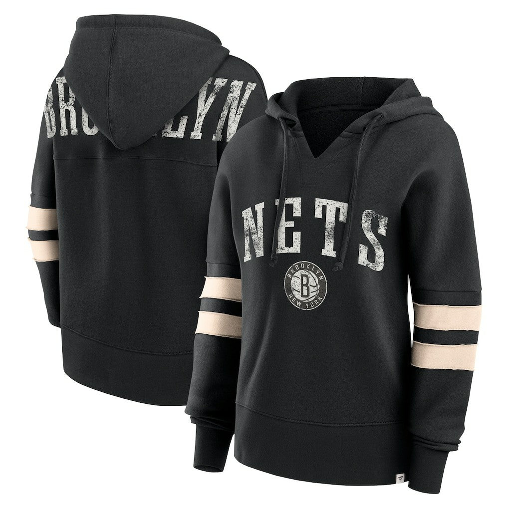 Brooklyn Nets Women's Bold Move Dolman V-Neck High Hip Hoodie Online
