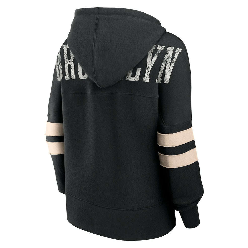 Brooklyn Nets Women's Bold Move Dolman V-Neck High Hip Hoodie Online