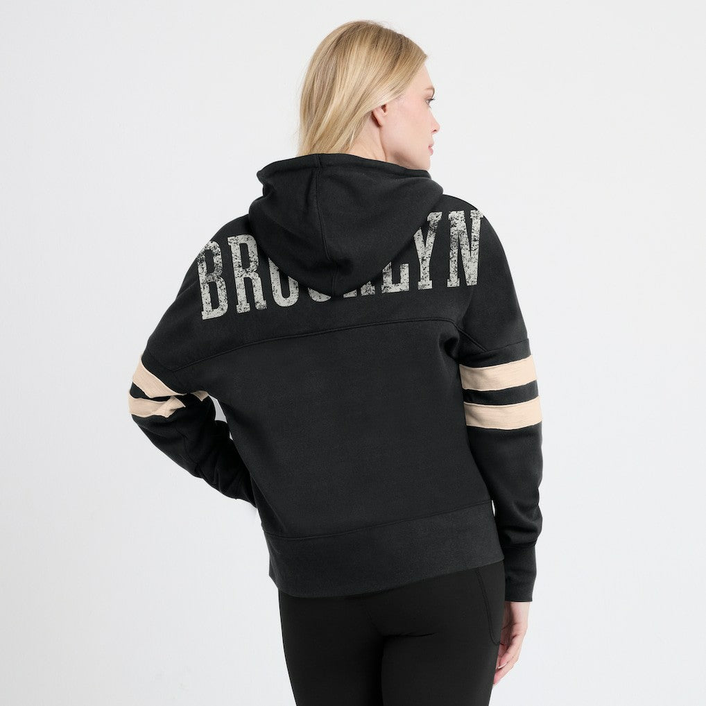 Brooklyn Nets Women's Bold Move Dolman V-Neck High Hip Hoodie Online