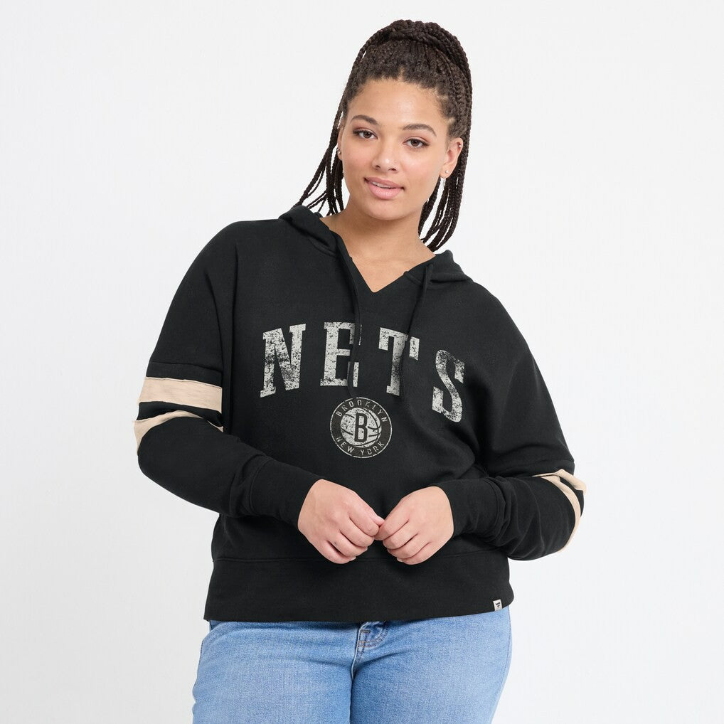 Brooklyn Nets Women's Bold Move Dolman V-Neck High Hip Hoodie Online