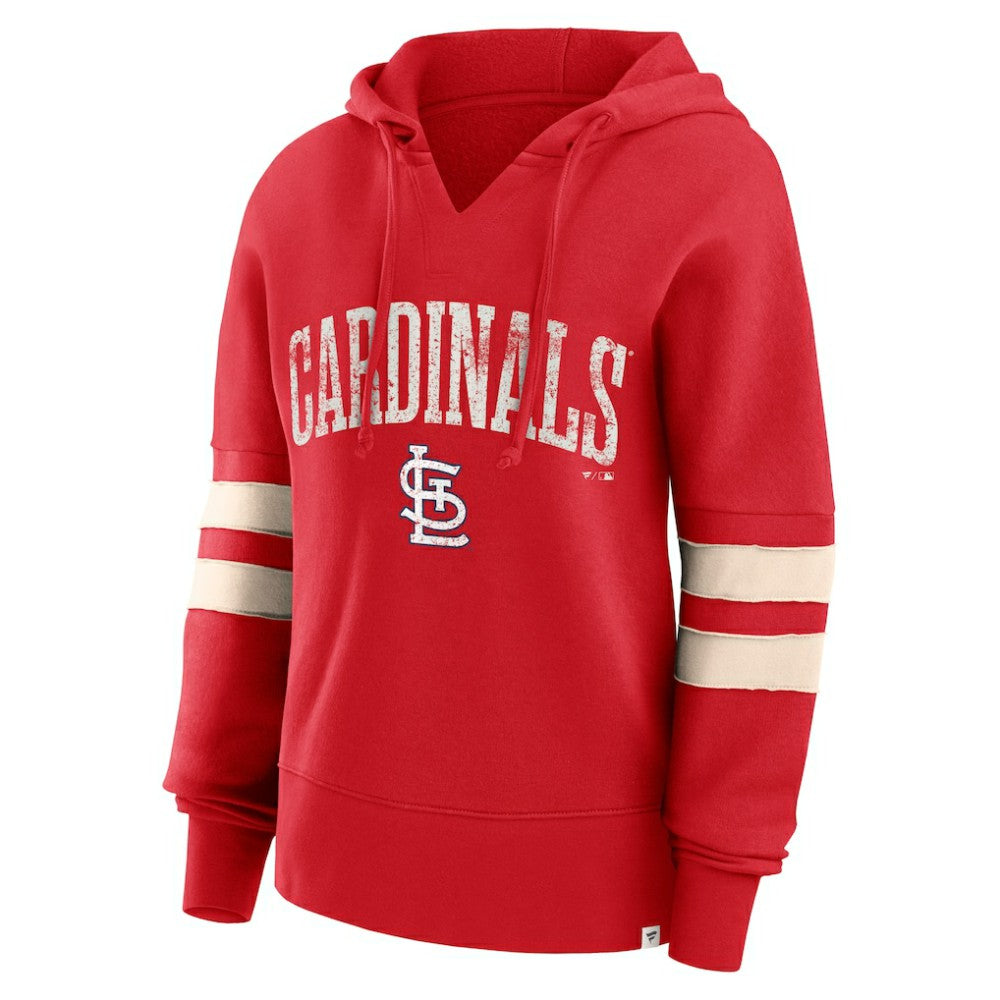 St. Louis Cardinals Fanatics Women's Bold Move Notch Neck High Hip Hoodie | MLB On Sale