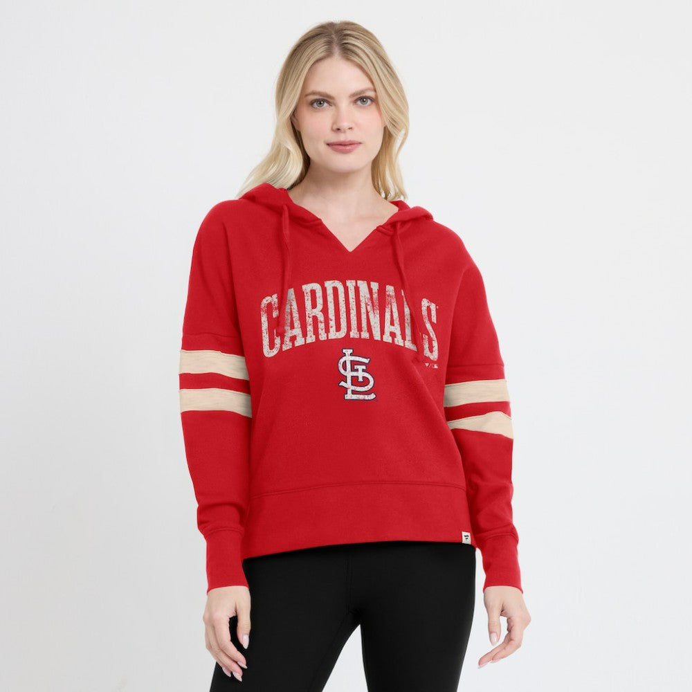 St. Louis Cardinals Fanatics Women's Bold Move Notch Neck High Hip Hoodie | MLB On Sale