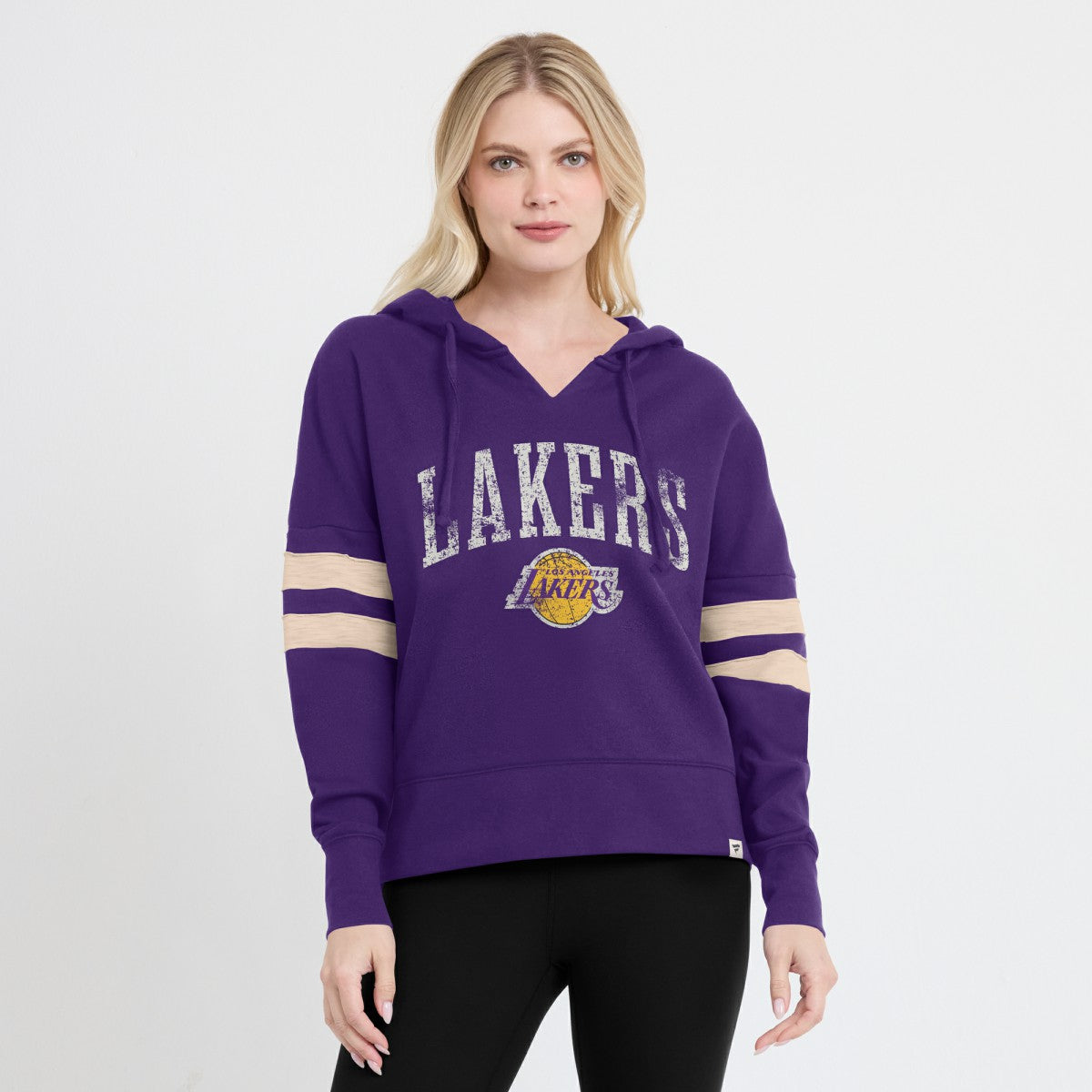 Los Angeles Lakers Women's Bold Move Dolman V-Neck High Hip Hoodie On Sale