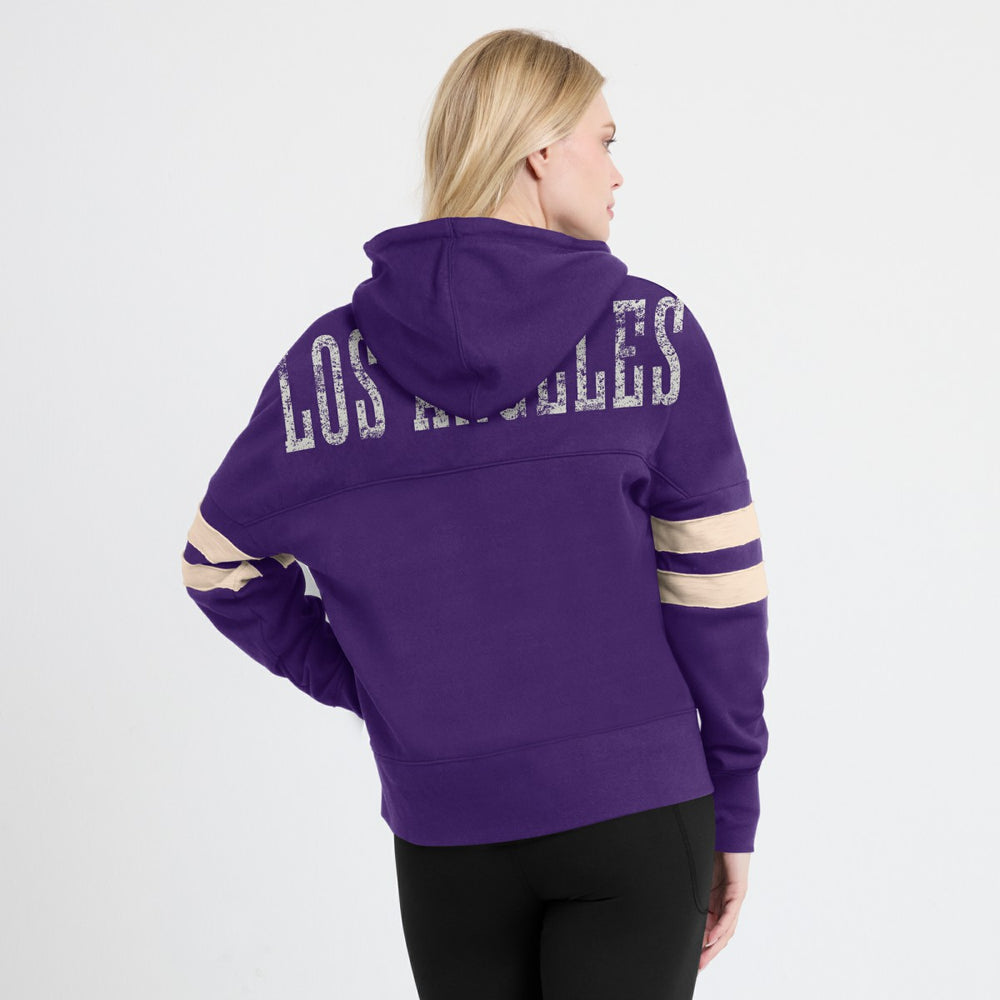 Los Angeles Lakers Women's Bold Move Dolman V-Neck High Hip Hoodie On Sale