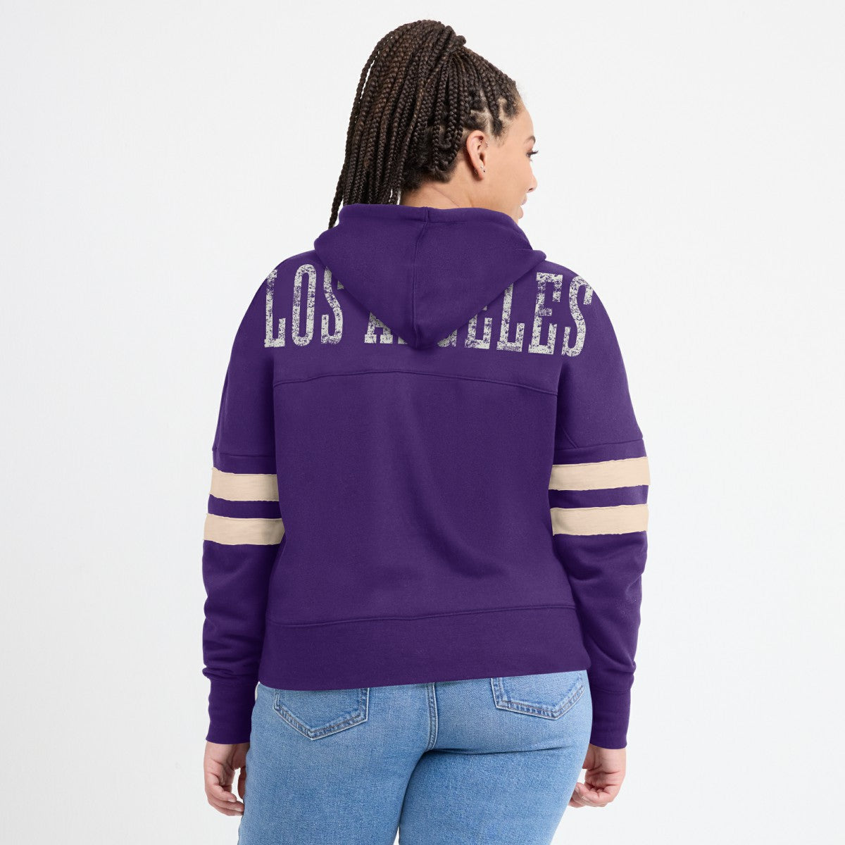 Los Angeles Lakers Women's Bold Move Dolman V-Neck High Hip Hoodie On Sale