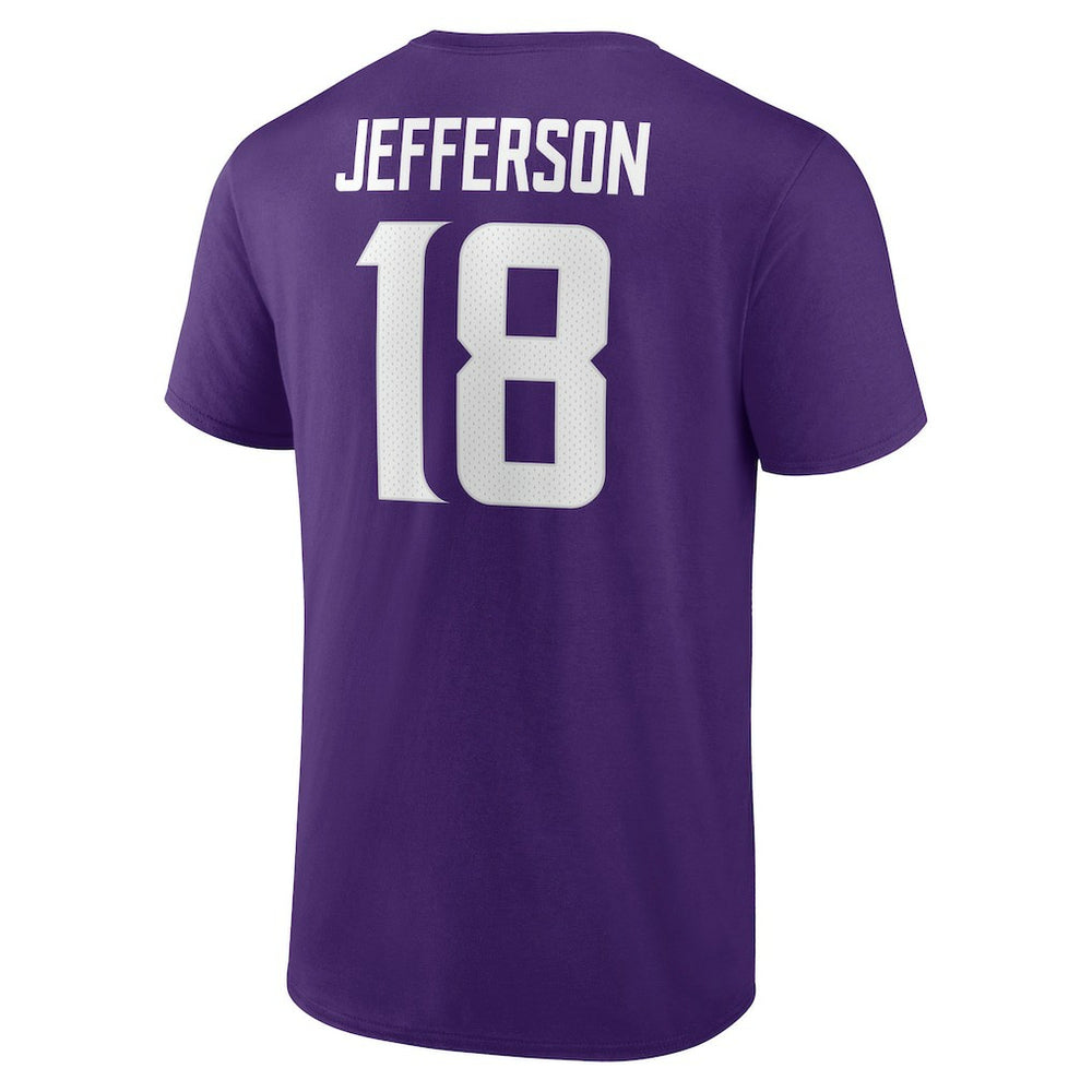 Minnesota Vikings  Justin Jefferson  Icon Player Name & Number T-Shirt
