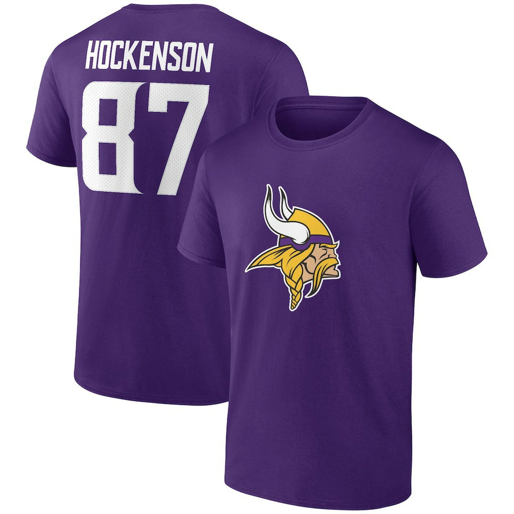 Minnesota Vikings  T.J. Hockenson  Icon Player Name & Number T-Shirt