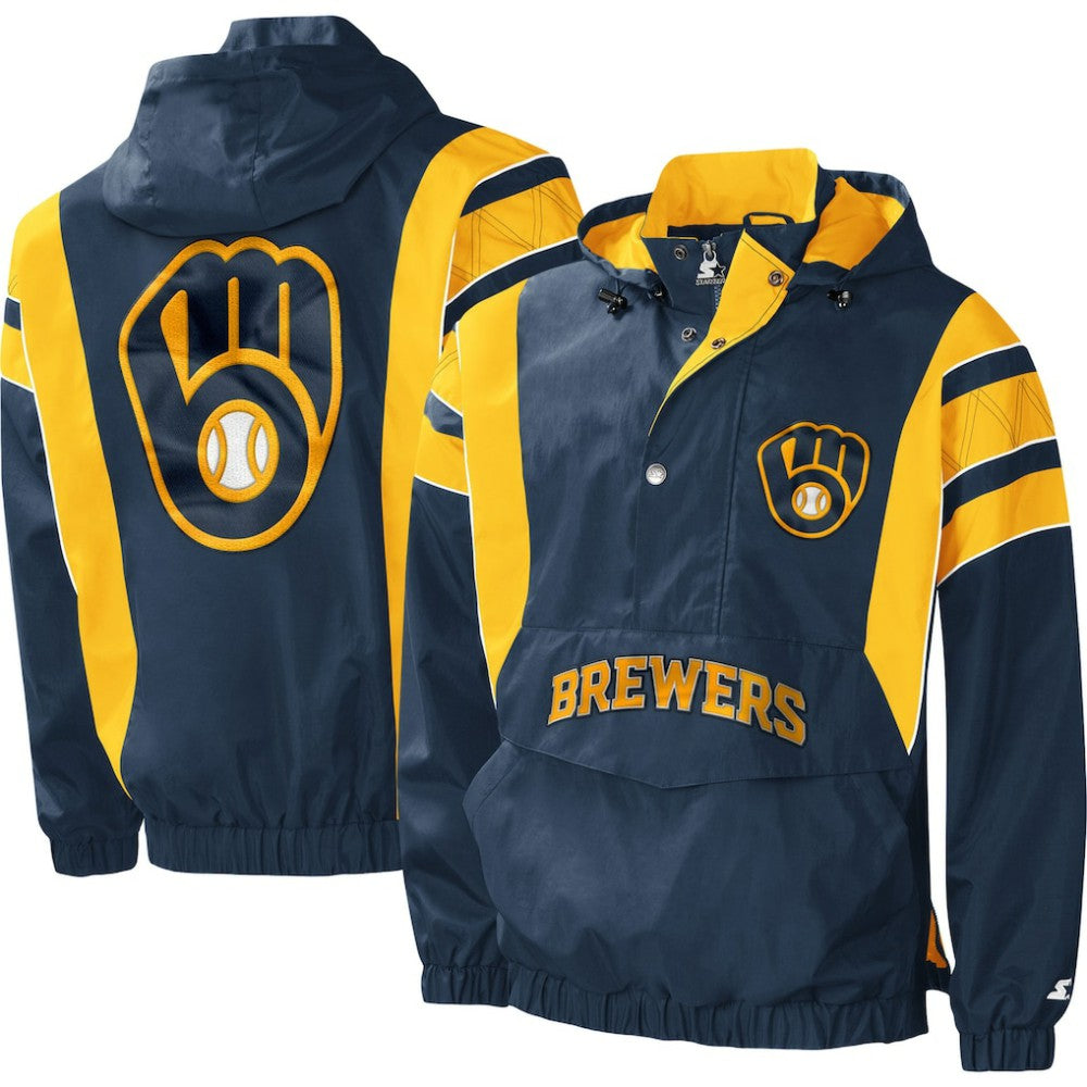 Milwaukee Brewers Starter Impact Hoodie Half-Zip Jacket | MLB US