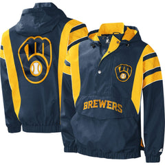Milwaukee Brewers Starter Impact Hoodie Half-Zip Jacket | MLB US