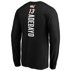 Bam Adebayo Miami Heat Playmaker Team Name & Number Long Sleeve T-Shirt Discount