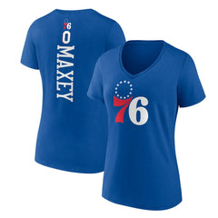 Tyrese Maxey Philadelphia 76ers Women's Playmaker Team Name & Number V-Neck T-Shirt For Sale