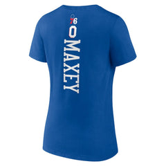 Tyrese Maxey Philadelphia 76ers Women's Playmaker Team Name & Number V-Neck T-Shirt For Sale