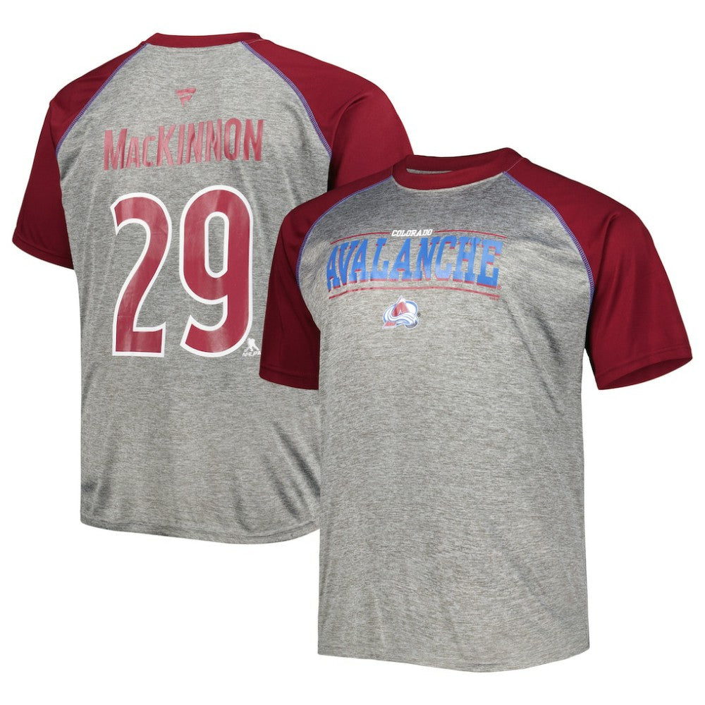 Nathan MacKinnon Colorado Avalanche Fanatics Big & Tall Contrast Raglan Name & Number T-Shirt Discount