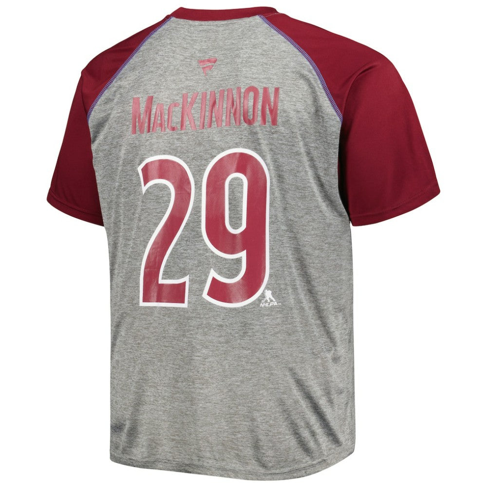 Nathan MacKinnon Colorado Avalanche Fanatics Big & Tall Contrast Raglan Name & Number T-Shirt Discount