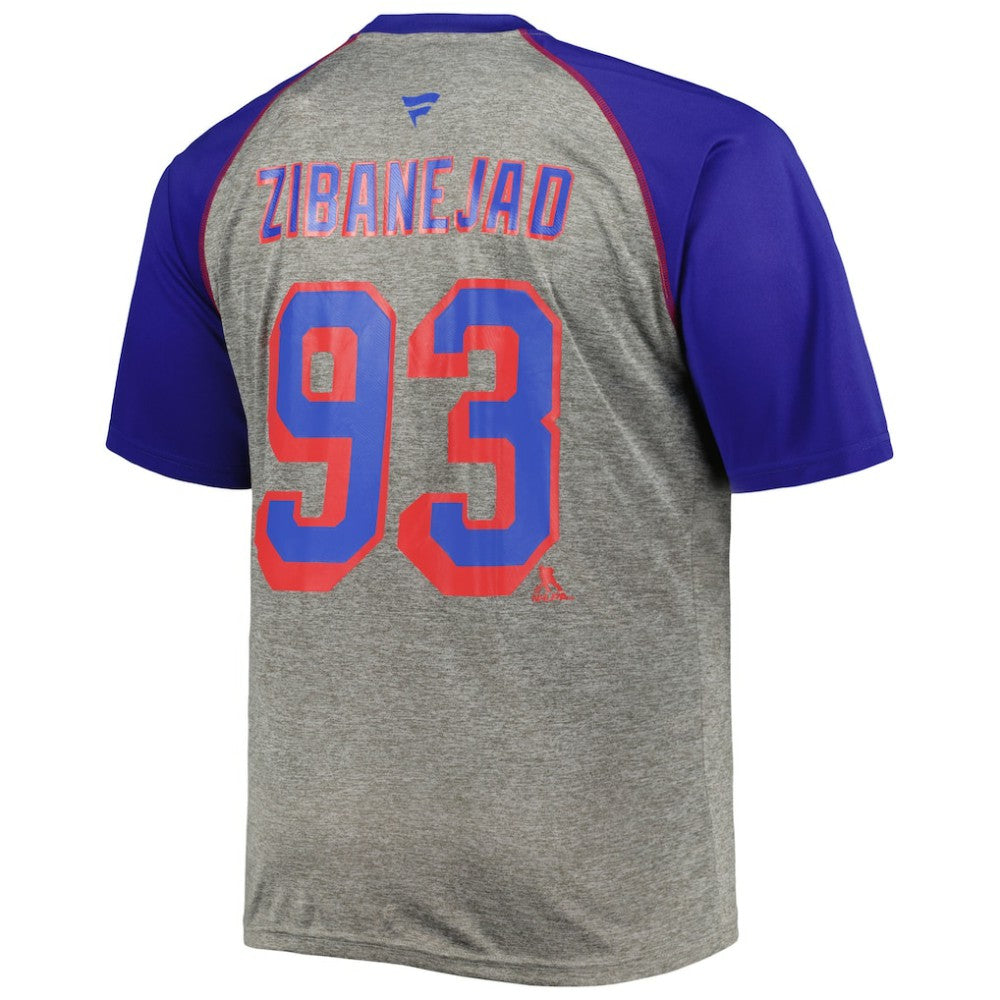 Mika Zibanejad New York Rangers Fanatics Big & Tall Contrast Raglan Name & Number T-Shirt For Sale