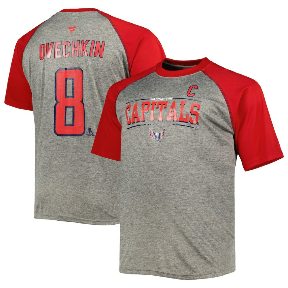 Alexander Ovechkin Washington Capitals Fanatics Big & Tall Captain Patch Contrast Raglan Name & Number T-Shirt Discount