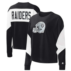 Las Vegas Raiders  Starter Women's Insight Crop Tri-Blend Long Sleeve T-Shirt