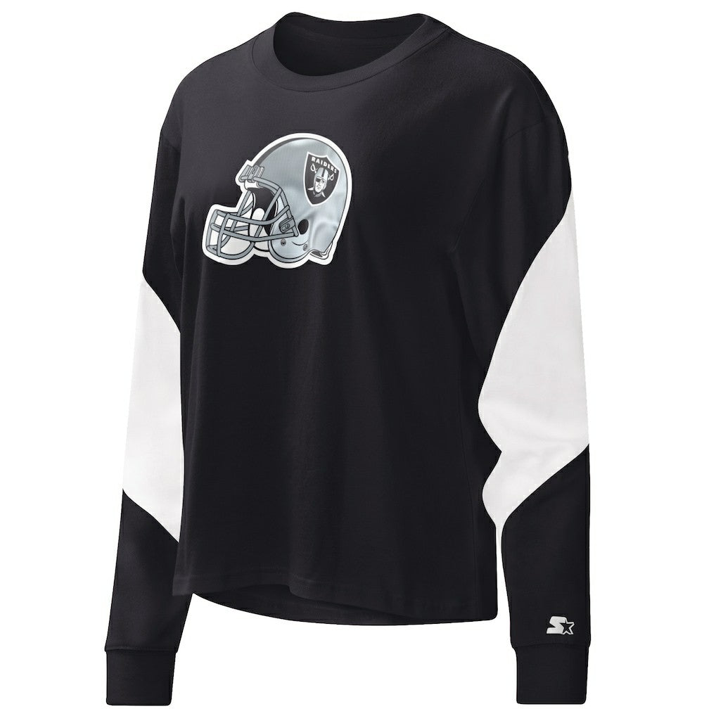 Las Vegas Raiders  Starter Women's Insight Crop Tri-Blend Long Sleeve T-Shirt