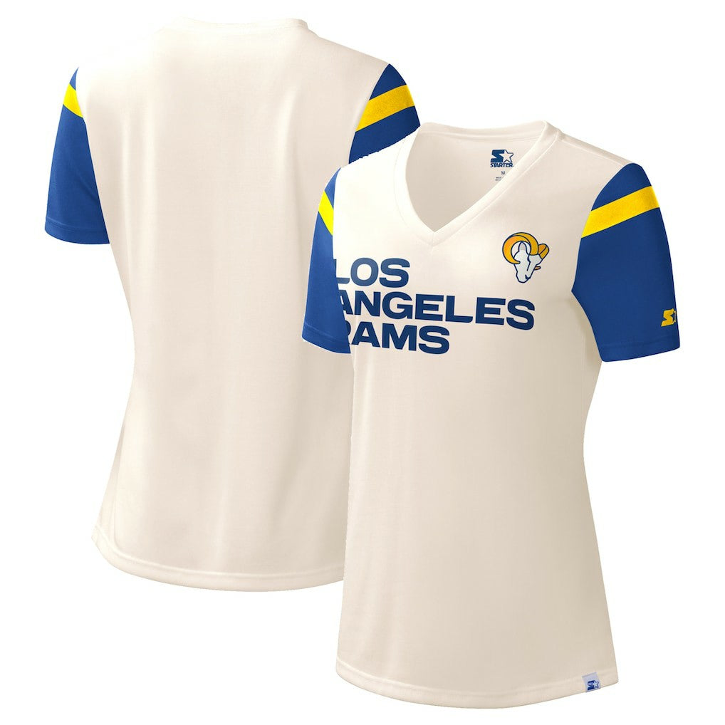 Los Angeles Rams  Starter Women's Kick Start V-Neck T-Shirt