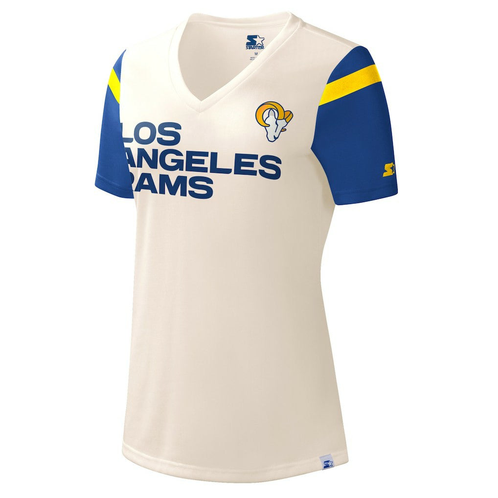 Los Angeles Rams  Starter Women's Kick Start V-Neck T-Shirt