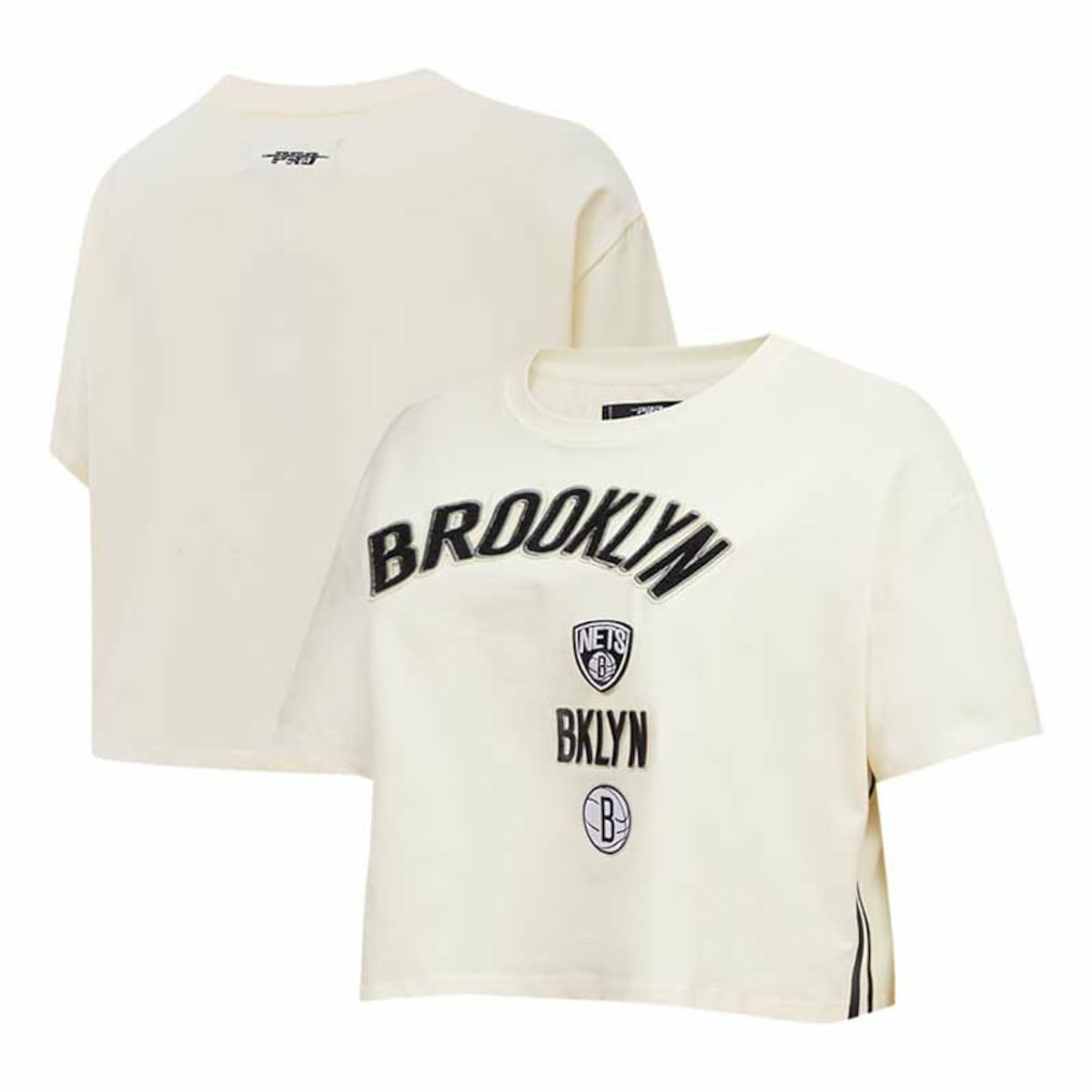 Brooklyn Nets Pro Standard Women's Retro Classic Cropped Boxy T-Shirt On Sale