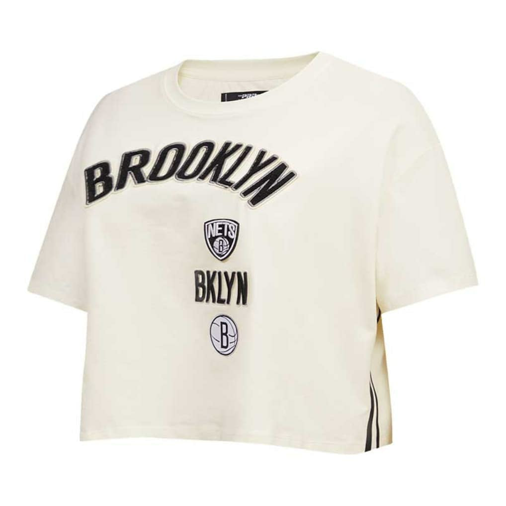 Brooklyn Nets Pro Standard Women's Retro Classic Cropped Boxy T-Shirt On Sale