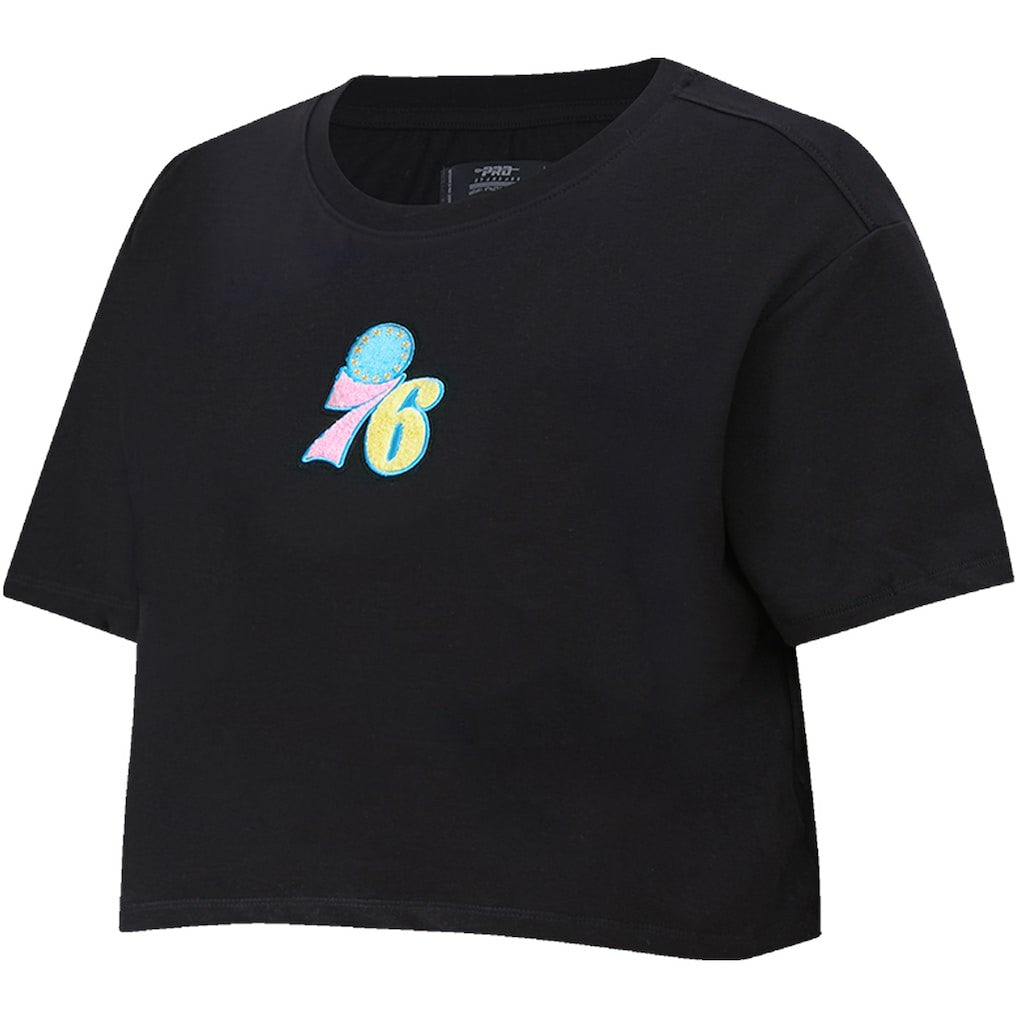 Philadelphia 76ers Pro Standard Women's Washed Neon Cropped Boxy T-Shirt Outlet