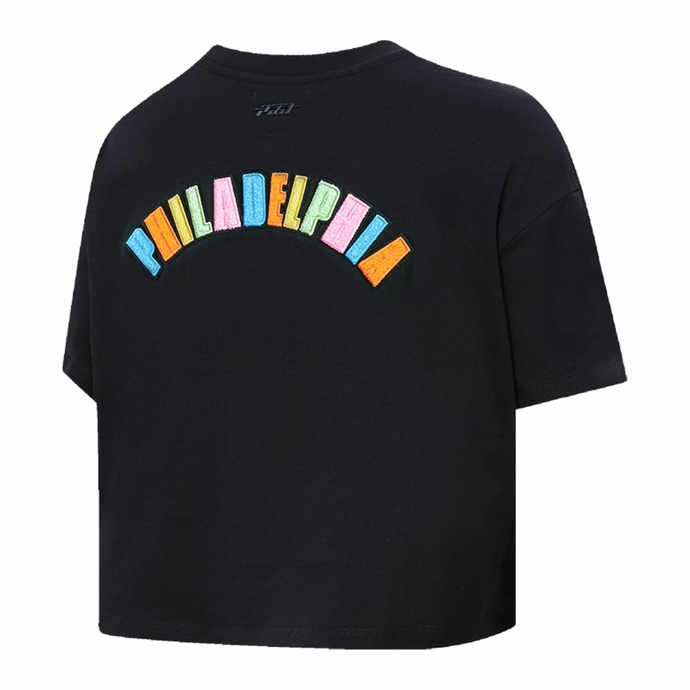 Philadelphia 76ers Pro Standard Women's Washed Neon Cropped Boxy T-Shirt Outlet