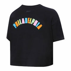 Philadelphia 76ers Pro Standard Women's Washed Neon Cropped Boxy T-Shirt Outlet