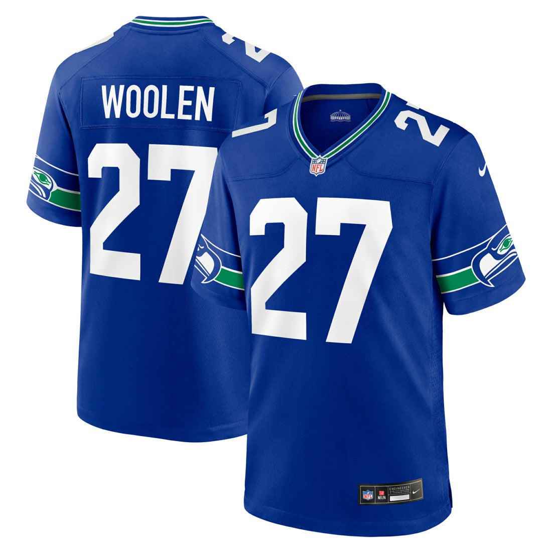 Seattle Seahawks Nike Tariq Woolen  Throwback Player Game Jersey