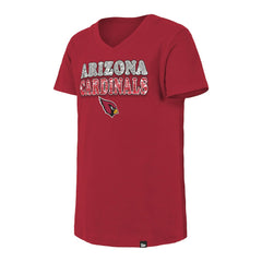 Arizona Cardinals New Era Girls Youth Reverse Sequin V-Neck T-Shirt