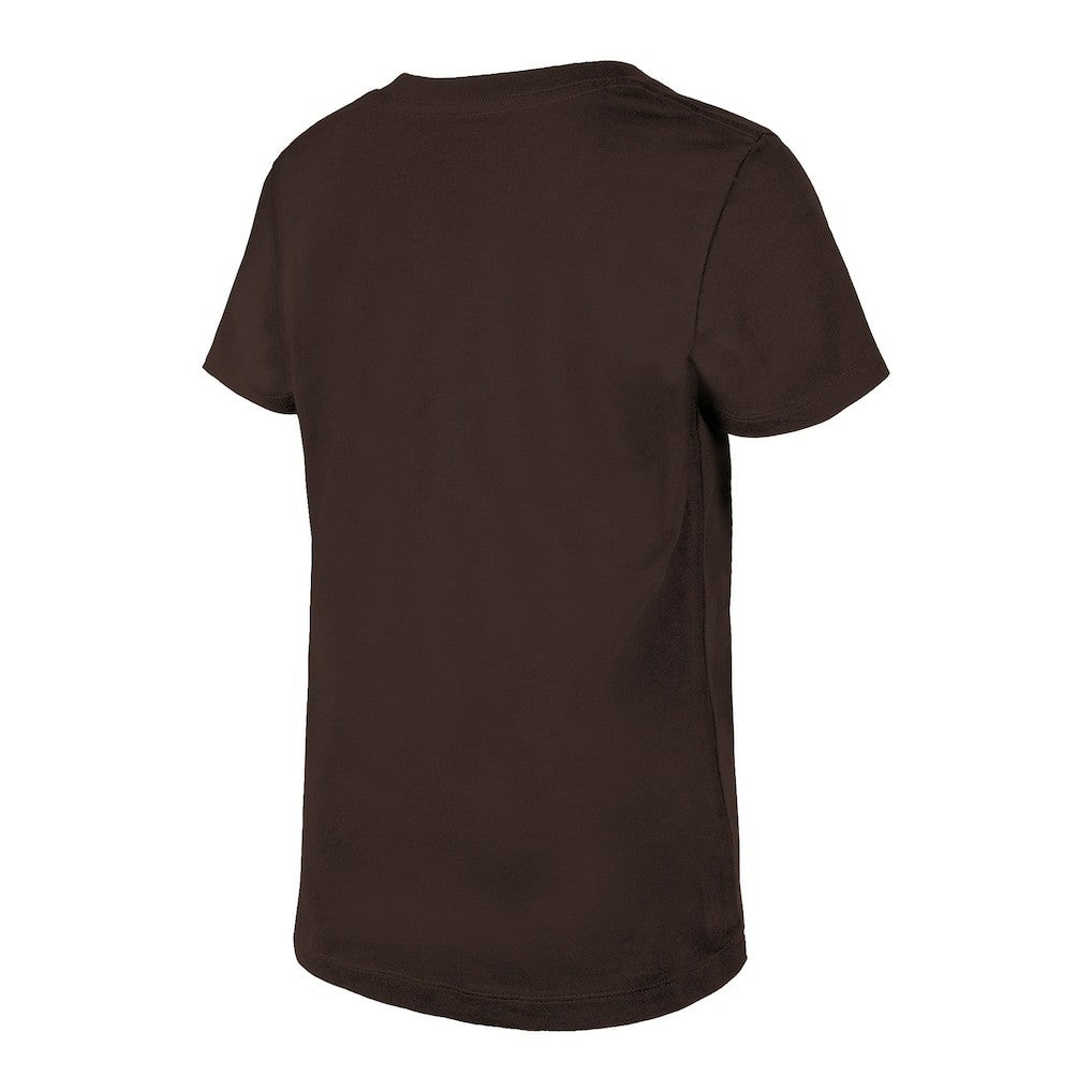 Cleveland Browns New Era Girls Youth Reverse Sequin V-Neck T-Shirt
