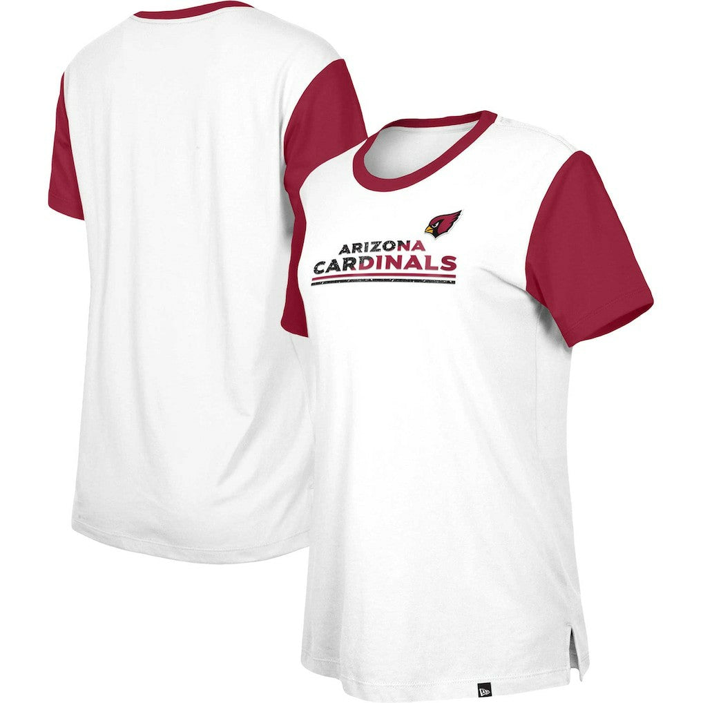 Arizona Cardinals New Era Women's Third Down Colorblock T-Shirt