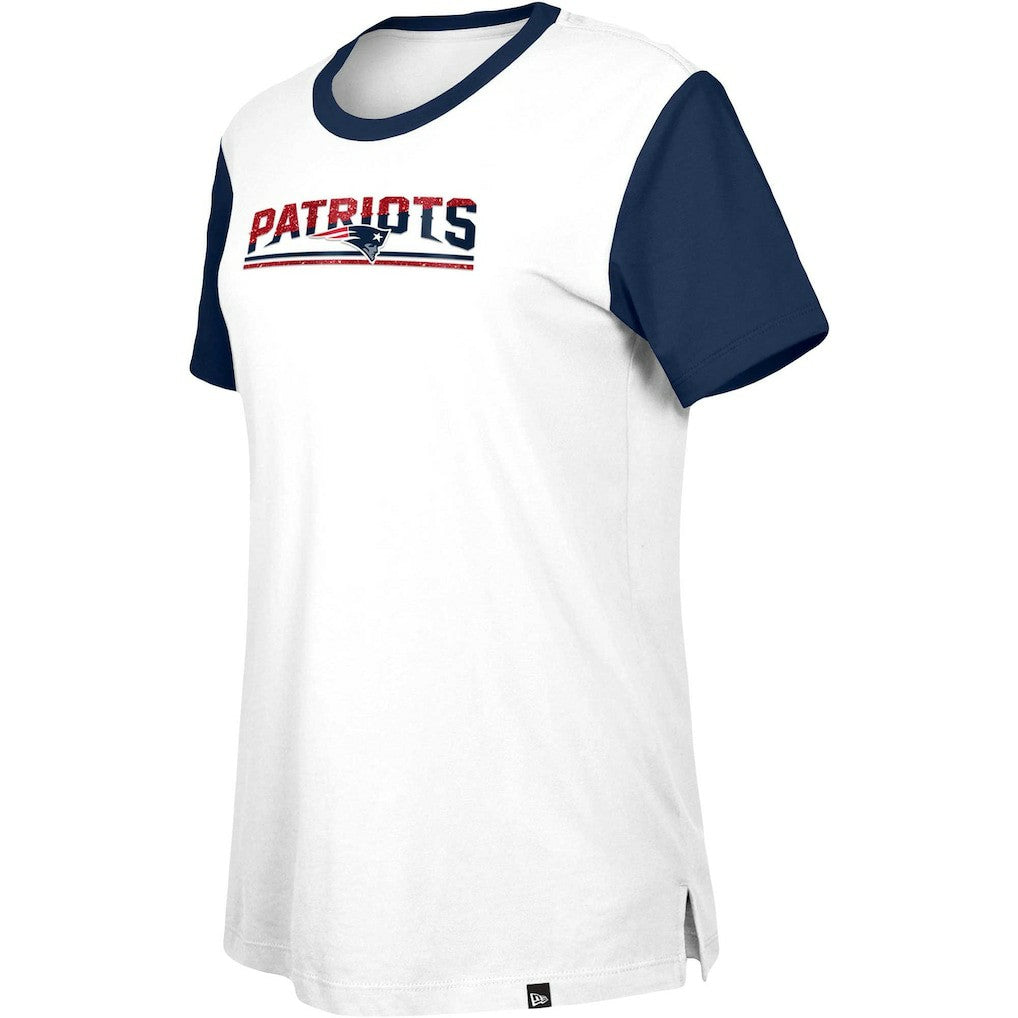 New England Patriots New Era Women's Third Down Colorblock T-Shirt