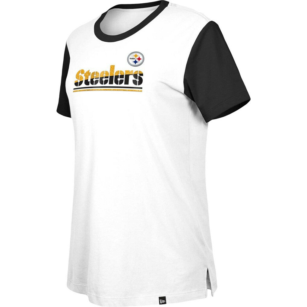 Pittsburgh Steelers New Era Women's Third Down Colorblock T-Shirt